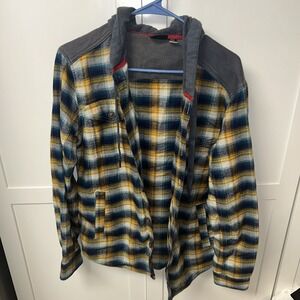 Marmot Oheny Mens Flannel Hoodie‎ Jacket Size Small Button Up
